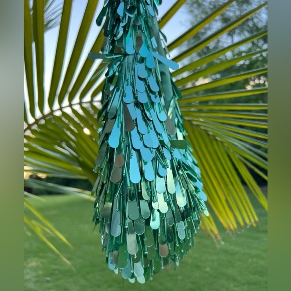 COPY - Teal Sequin and Beaded Bag, Cha-Cha Hobo Shoulder Bag, Handsewn NWT - Picture 4 of 7